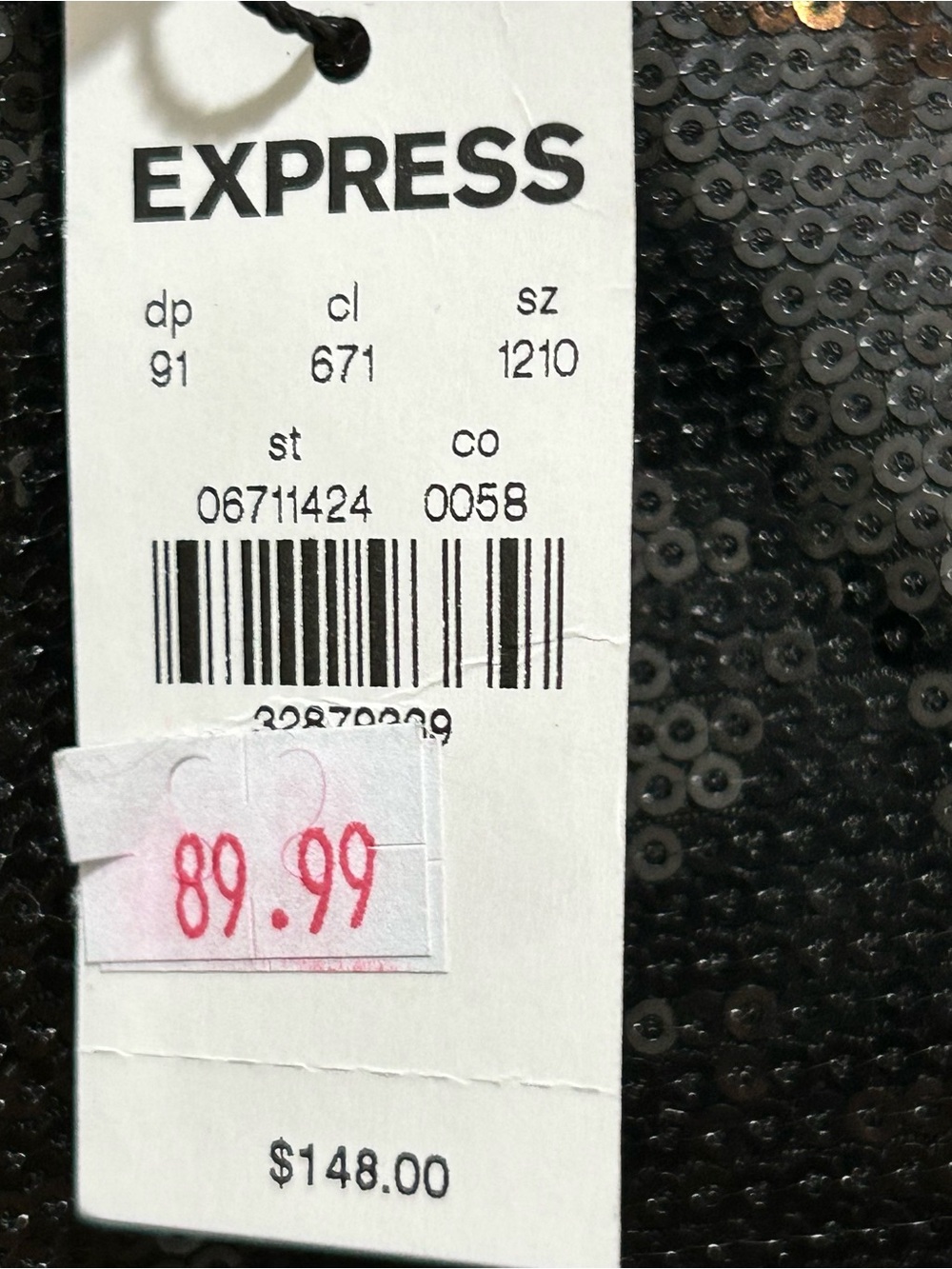 Express womens size 10S Black straight high rise Jeans. Shiny sequins Distressed - Picture 4 of 13